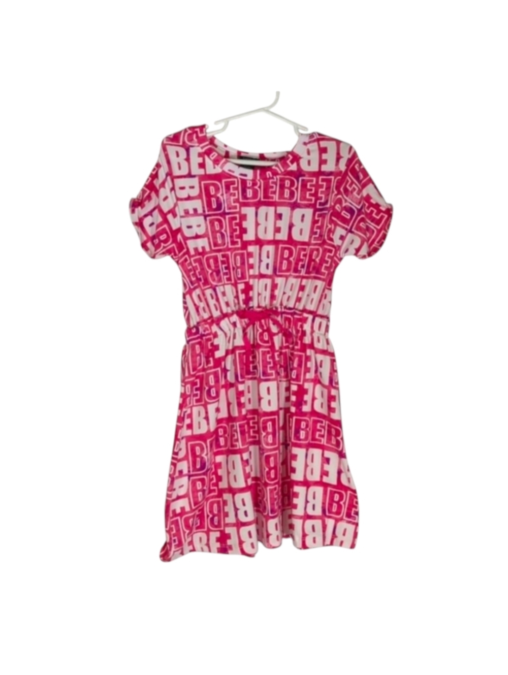 Bebe Pink & White A-Line Dress